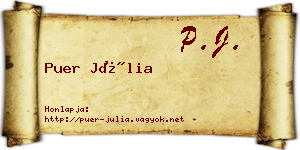 Puer Júlia névjegykártya